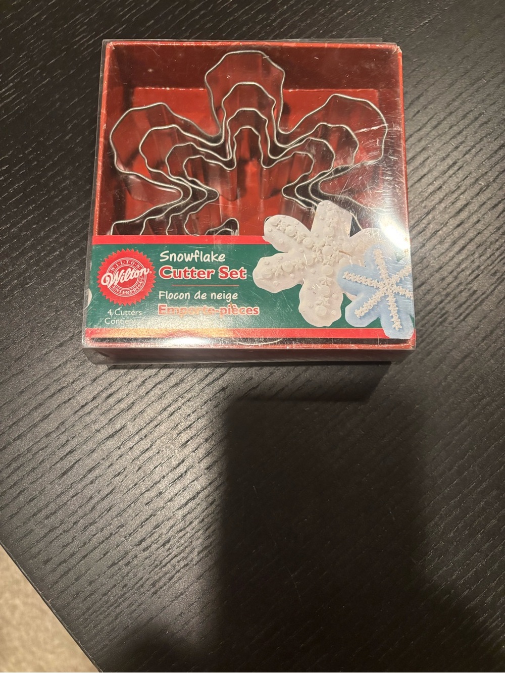 Wilton Red Snowflake Cutter Set - 4 Metal Cookie Cutters